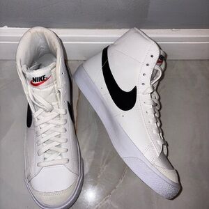 Nike White and Black High-Top Sneakers